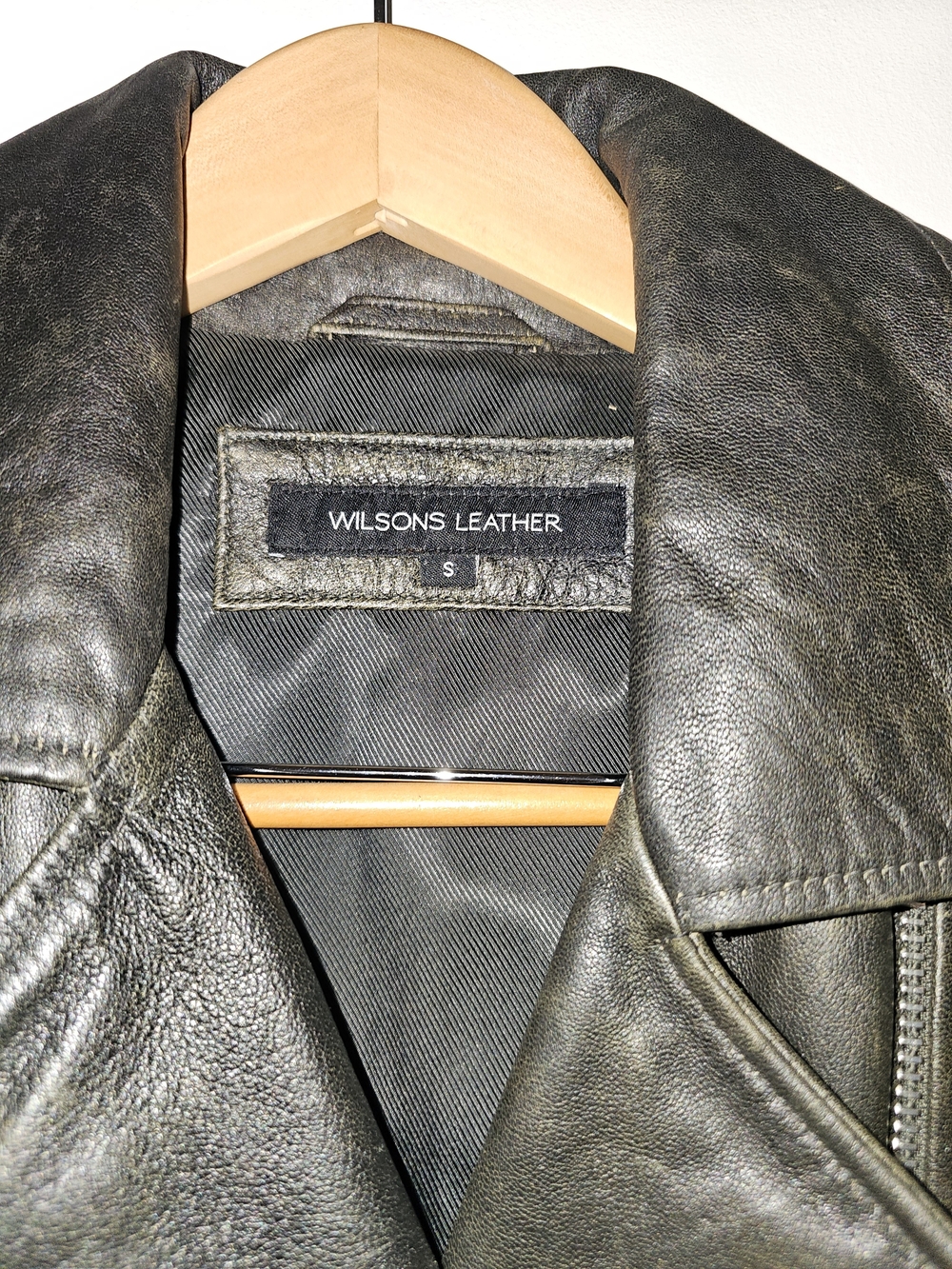 Wilsons Inara Leather Washed Black Moto Jacket, Size Small - Picture 4 of 4